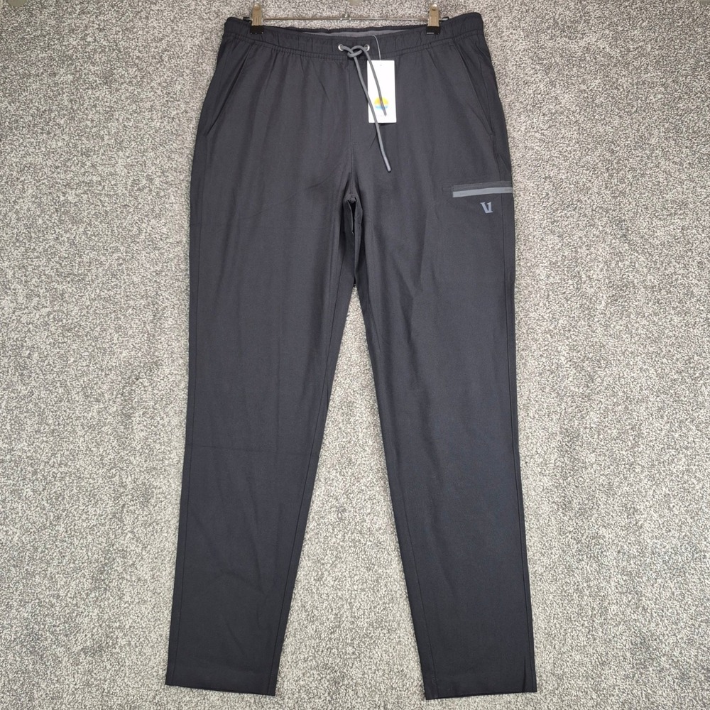 NWT Vuori Grafton Pant Mens Large Black 30" Inseam Performance Stretch Training